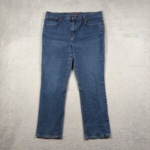Lauren Ralph Lauren Jeans Co Womens 16 Medium Wash Straight Leg Stretch Denim